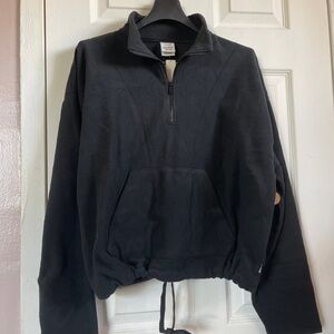 Victoria's Secret Black Zip-Up Fleece sweater